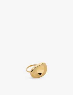 Monica Vinader Womens Aria 18ct Yellow Gold Vermeil Ring