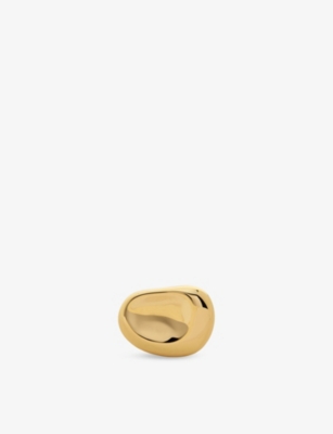 Monica Vinader Womens Aria 18ct Yellow Gold Vermeil Ring