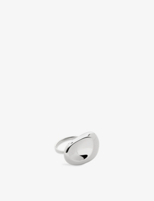 Monica Vinader Womens Silver Aria 18ct Yellow Gold Vermeil Ring
