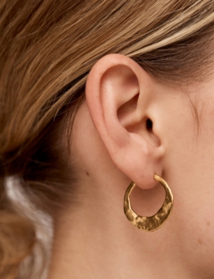 Monica Vinader Womens Capri 18ct Yellow Gold Vermeil Hoop Earrings In Gold