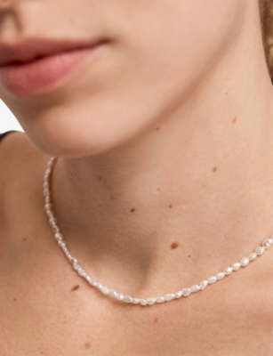 Monica Vinader Womens Capri 18ct Yellow Gold Vermeil And Keshi Pearl Necklac In Gold