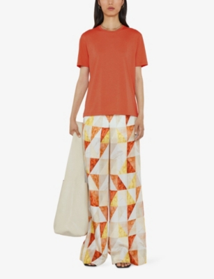 JOSEPH: Short-Sleeved Cotton and Silk T-Shirt