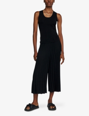 Joseph Womens  Anvers Pleated Wide-leg High-rise Crepe Trousers