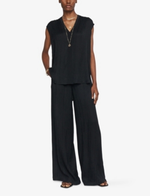 Joseph Lucien Pleat Jacquard Blouse In Black