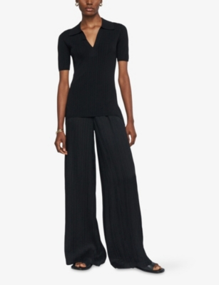 JOSEPH: Mawn Wide-Leg Mid-Rise Viscose and Silk-Blend Trousers