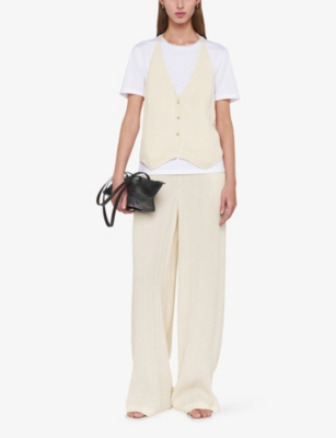 Joseph Womens  Mawn Wide-leg Mid-rise Viscose And Silk-blend Trousers