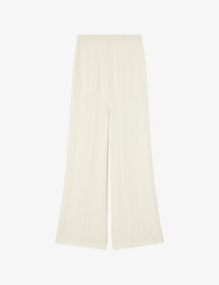 Joseph Womens  Mawn Wide-leg Mid-rise Viscose And Silk-blend Trousers
