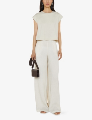 JOSEPH: Cropped Poplin-Panel Cotton-Jersey T-Shirt