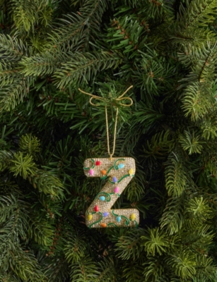 SELFRIDGES EDIT: Alphabet Disco Letter Z Metal Christmas Decoration&nbsp;