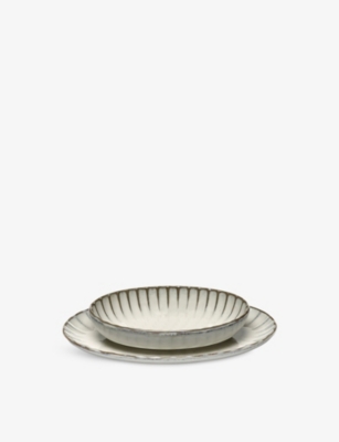 Serax White Inku Stoneware Small Serving Bowl 3.7cm