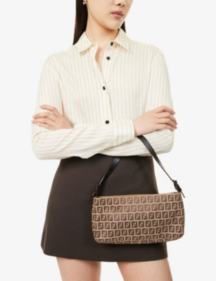 RESELFRIDGES: Pre-Loved Fendi Canvas Mini Shoulder Bag