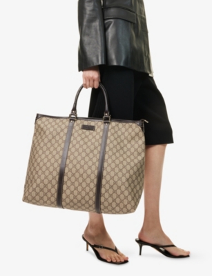 RESELFRIDGES: Pre-Loved Gucci Joy Coated-Canvas And Leather Tote Bag