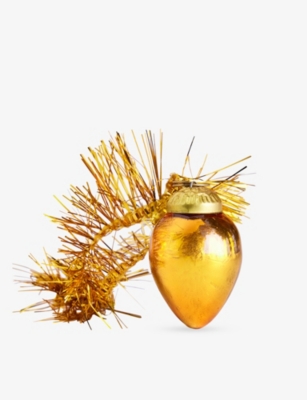 SELFRIDGES EDIT: Drop Tinsel Loop Glass Christmas Bauble
