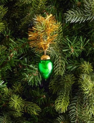 SELFRIDGES EDIT: Drop Tinsel Loop Glass Christmas Bauble