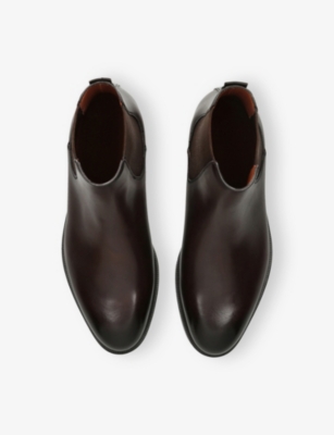 Ermenegildo Zegna Mens Dark Brown Torino Leather Chelsea Boots Eur 41 / 7 Uk In Brown