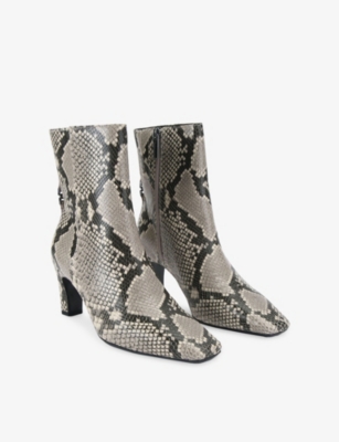 KG KURT GEIGER: Tommy Printed Leather Heeled Ankle Boots