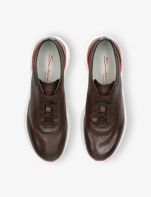 SANTONI: Bounce Leather Low-Top Trainers