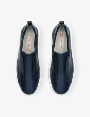 SANTONI: Clean Icon Victory Leather Low-Top Trainers