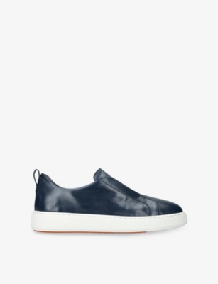 SANTONI: Clean Icon Victory Leather Low-Top Trainers