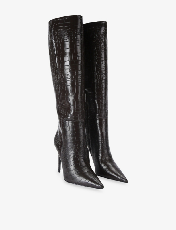Tassa Leather Heeled Knee-High Boots