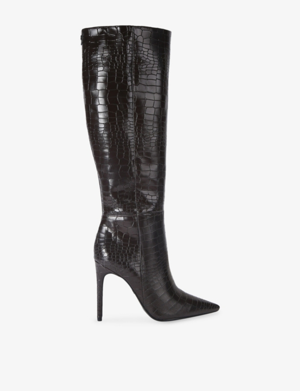 Tassa Leather Heeled Knee-High Boots