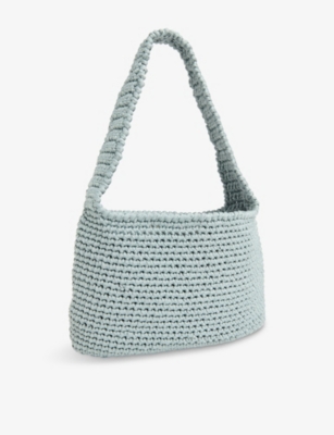 Whistles Womens Adaline Crochet Shoulder Bag Blu