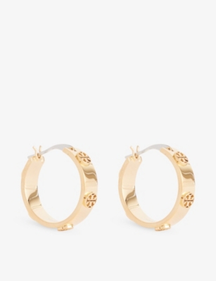 Tory Burch Womens Tory Gold Small Miller Stud 18ct Yellow Gold-plated Stainless-steel Huggie Earrings In Gold