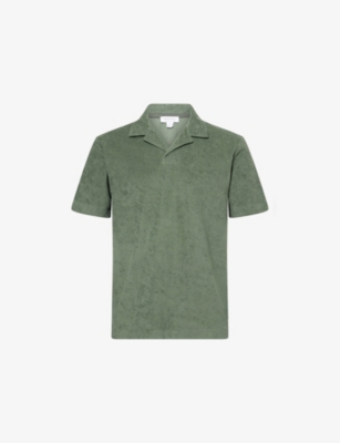 SUNSPEL: Towelling Camp-Collar Cotton Polo Shirt