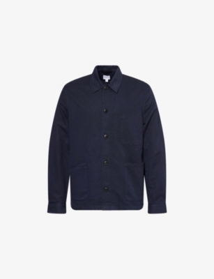 SUNSPEL: Twin-Pocket Pointed-Collar Cotton and Linen-Blend Jacket