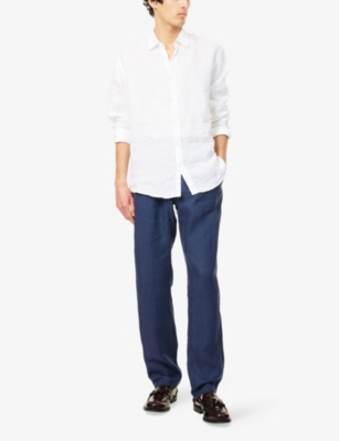 SUNSPEL: Drawstring Straight-Leg Linen Trousers