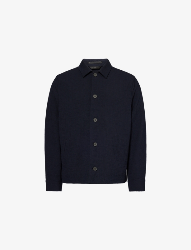 Textured Relaxed-Fit Stretch-Wool Jacket