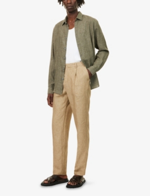 SUNSPEL: Pleated Tailored Linen Trousers