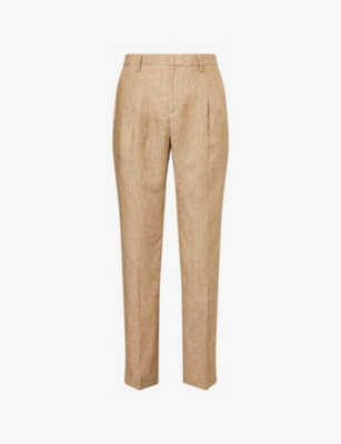 SUNSPEL: Pleated Tailored Linen Trousers