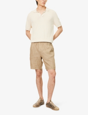 SUNSPEL: Sun Compact V-Neck Knitted -Mesh Polo Top