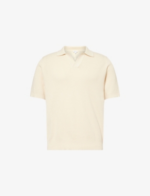 SUNSPEL: Sun Compact V-Neck Knitted -Mesh Polo Top