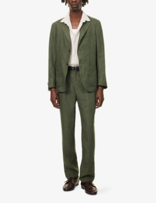 SUNSPEL: Pleated Tailored Linen Trousers