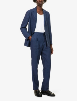SUNSPEL: Pleated Tailored Linen Trousers