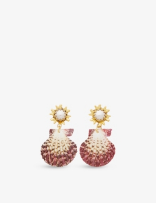 BRINKER + ELIZA: Ariel Stainless-Steel, Pearl And Shell Earring