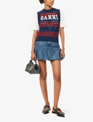 Ganni Multicolor Blue Striped Vest
