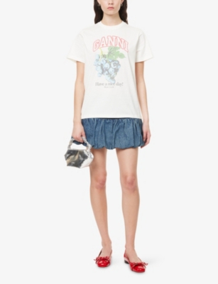 GANNI: Regular-Fit Logo-Print Cotton-Jersey T-shirt