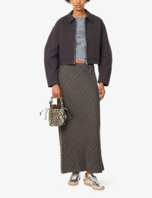 Ganni Collared Neck Panel Detailing Bomber Jacket