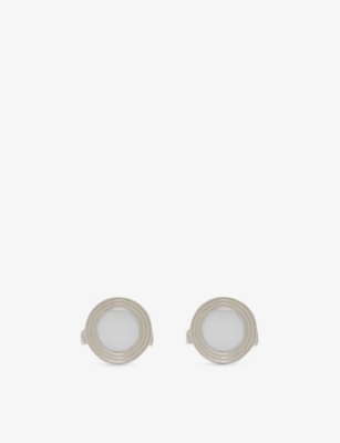 Reiss Mens Silver Mop Ripley Round Metal Cufflinks In Metallic