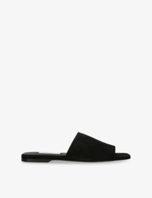 TOTEME: Bandeau Velour-Leather Sliders