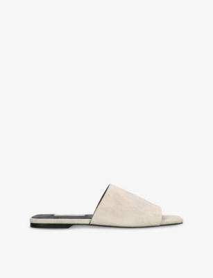 TOTEME: Bandeau Velour-Leather Sliders