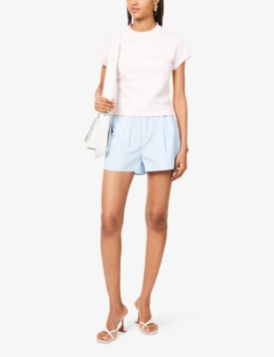 ALEXANDER WANG: Shrunken Cropped Cotton-Jersey T-Shirt