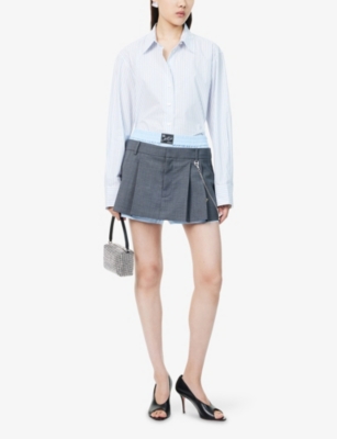 Alexander Wang Pre Styled Pleated Skort W Chain In Multi