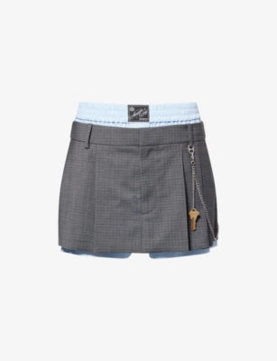 Alexander Wang Pre Styled Pleated Skort W Chain In Multi