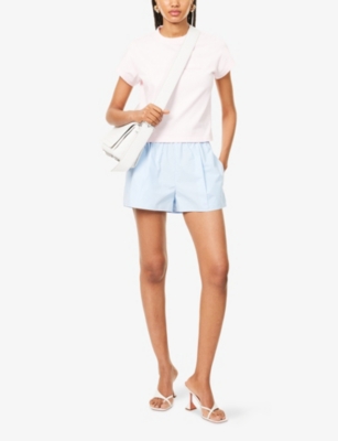 Alexander Wang Blue Organic Cotton Boxer Shorts In Blue