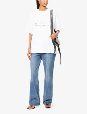 Alexander Wang Omens White Graphic Short-sleeves Cotton-jersey T-shirt Xs In White