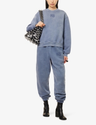 Alexander Wang Omens Terry Classic Logo-embroidered Cotton-blend Jogging Bottoms Washed Blue Ink Xs